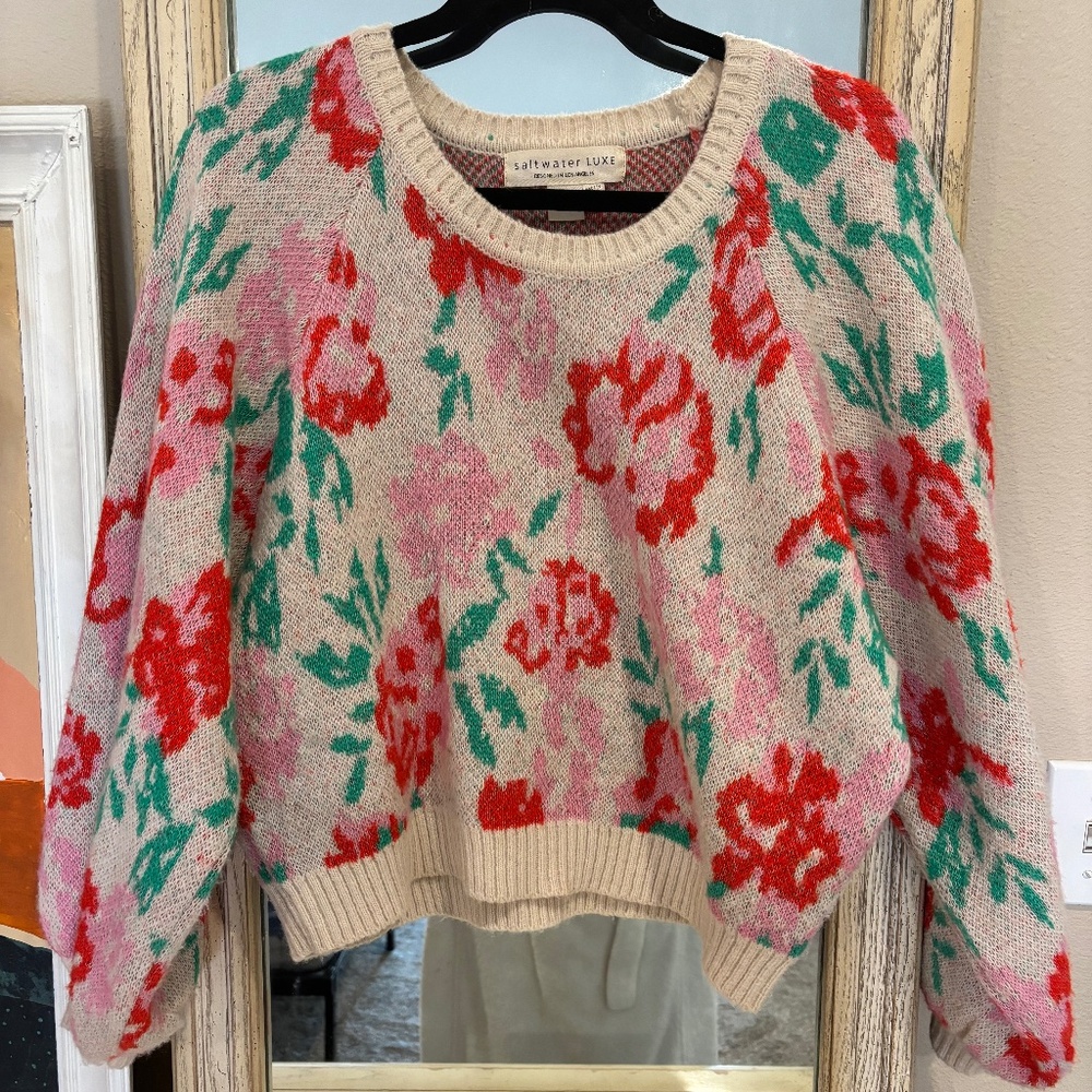 Saltwater Luxe Floral Sweater L